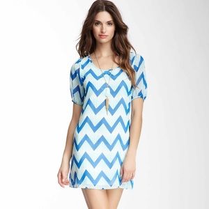 Peach Love Cream Chevron Dress